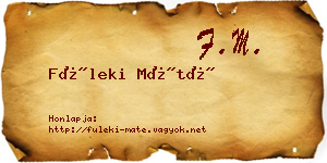 Füleki Máté névjegykártya