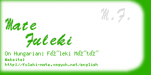 mate fuleki business card